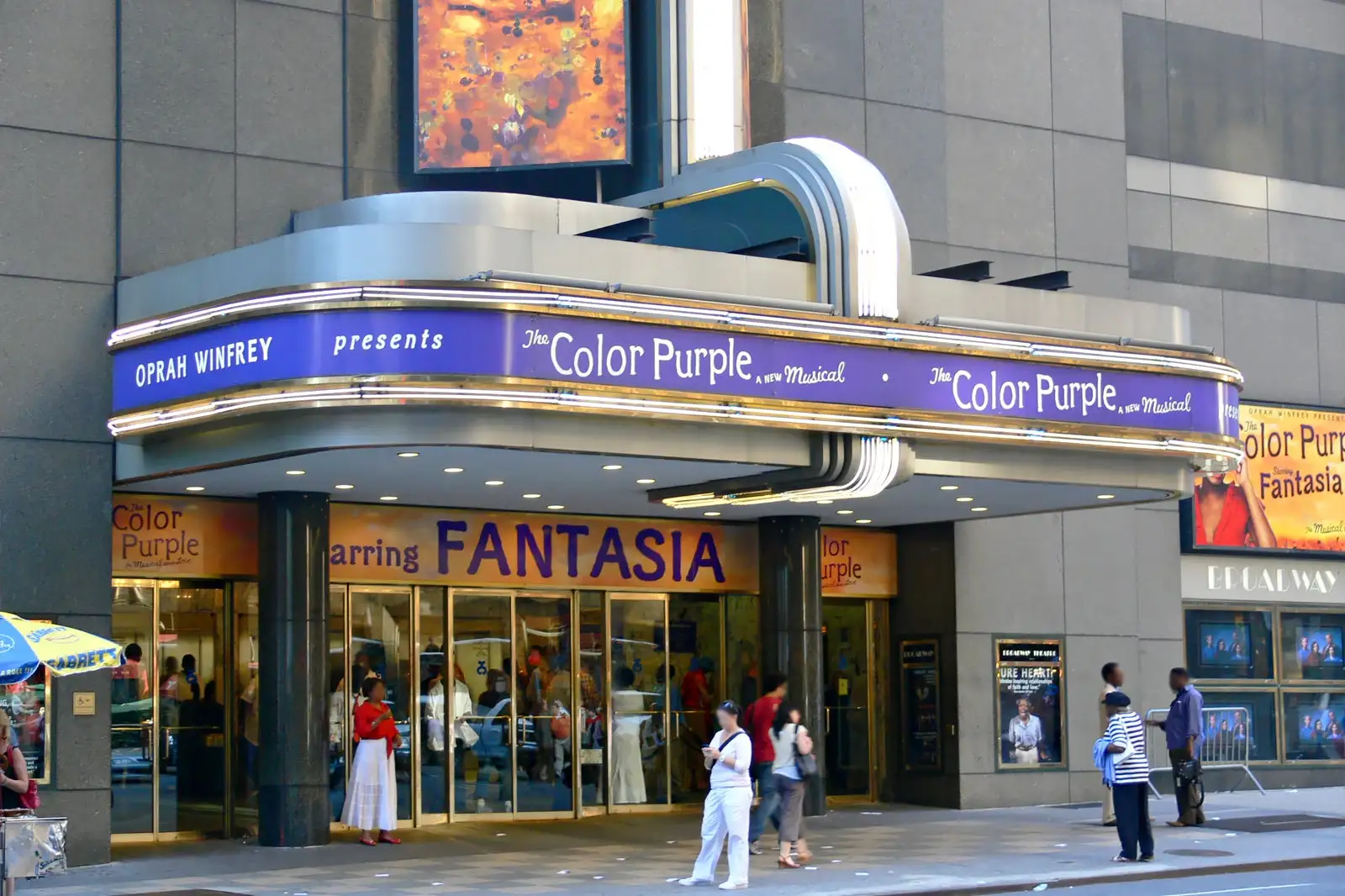 Broadway theater entrance in nyc theater district